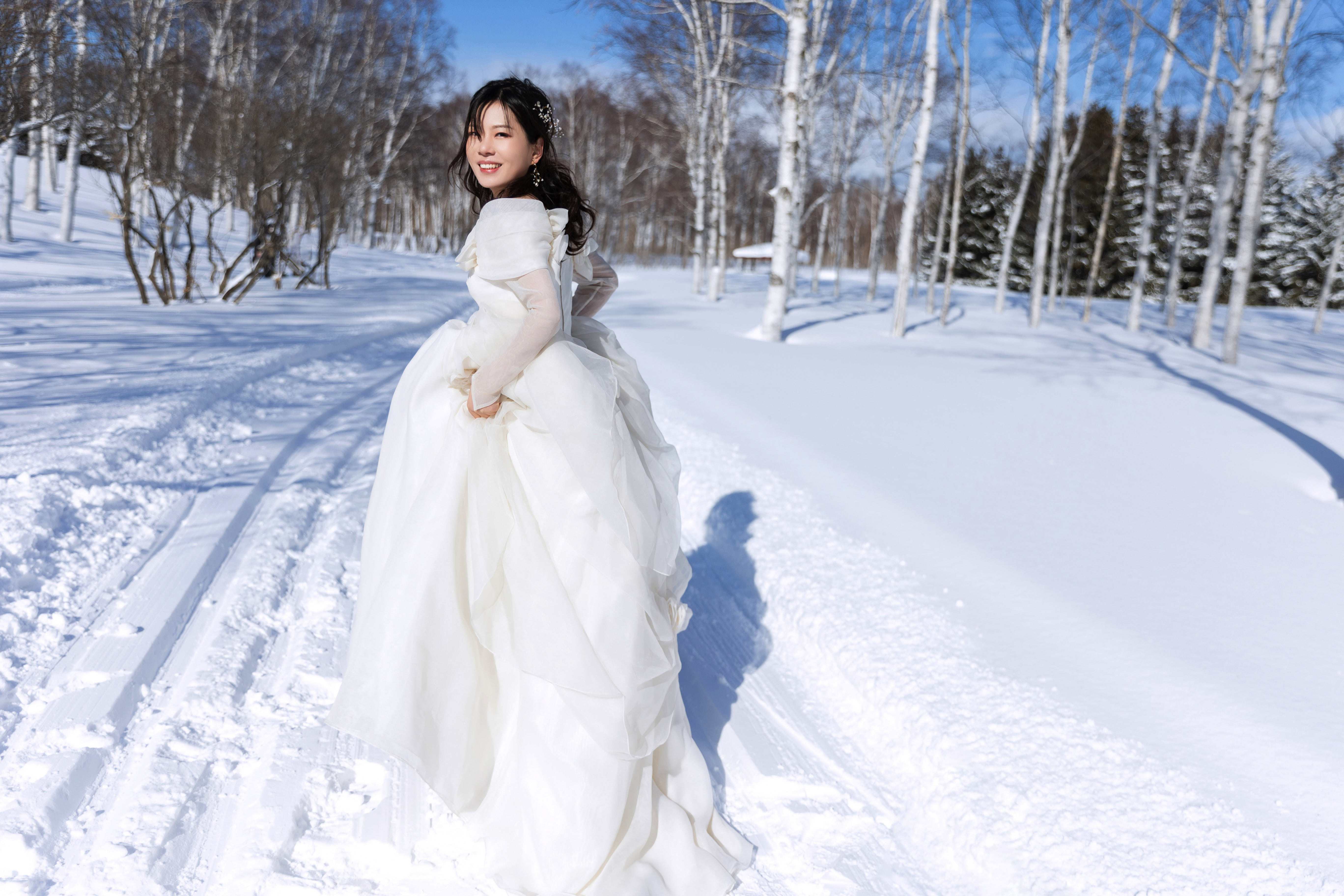 Destination couple portrait in Hokkaido